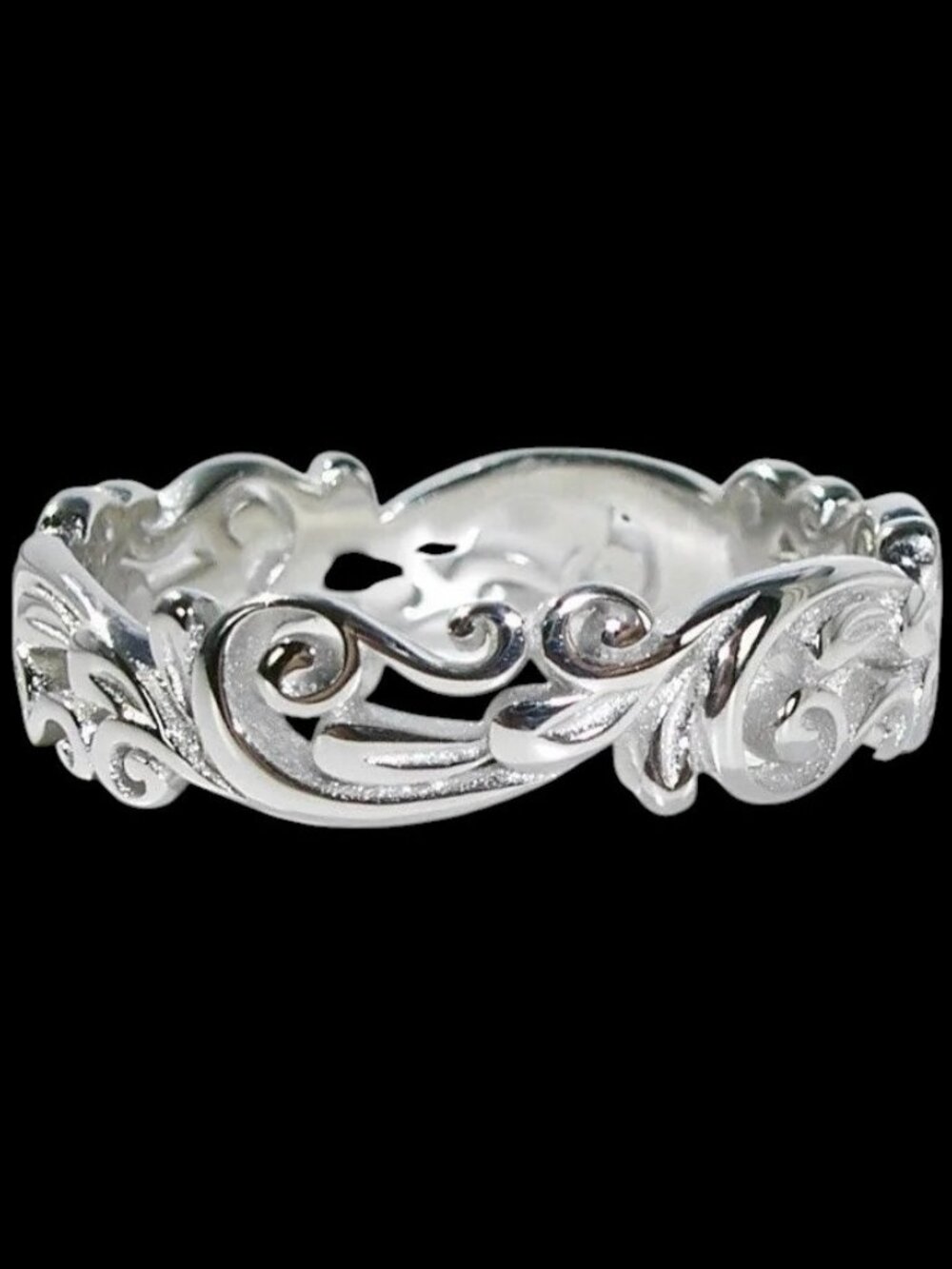 925 STERLING SILVER Open Work Swirls 5.3 (mm) Band Ring Sizes 2-13 - Picture 13 of 16